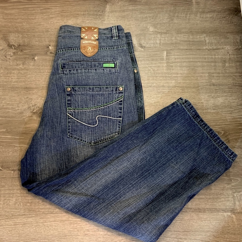 Bare Fox Men's Vintage 90s Designer Jeans 42x30